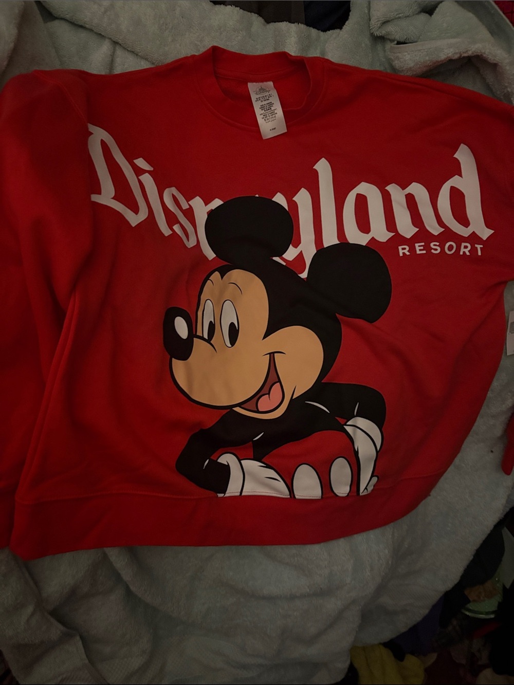 Disney Red Mickey Mouse Disneyland Resort Crewneck Sweatshirt